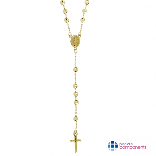 18K Yellow Gold ROSARY necklace - Precious Components